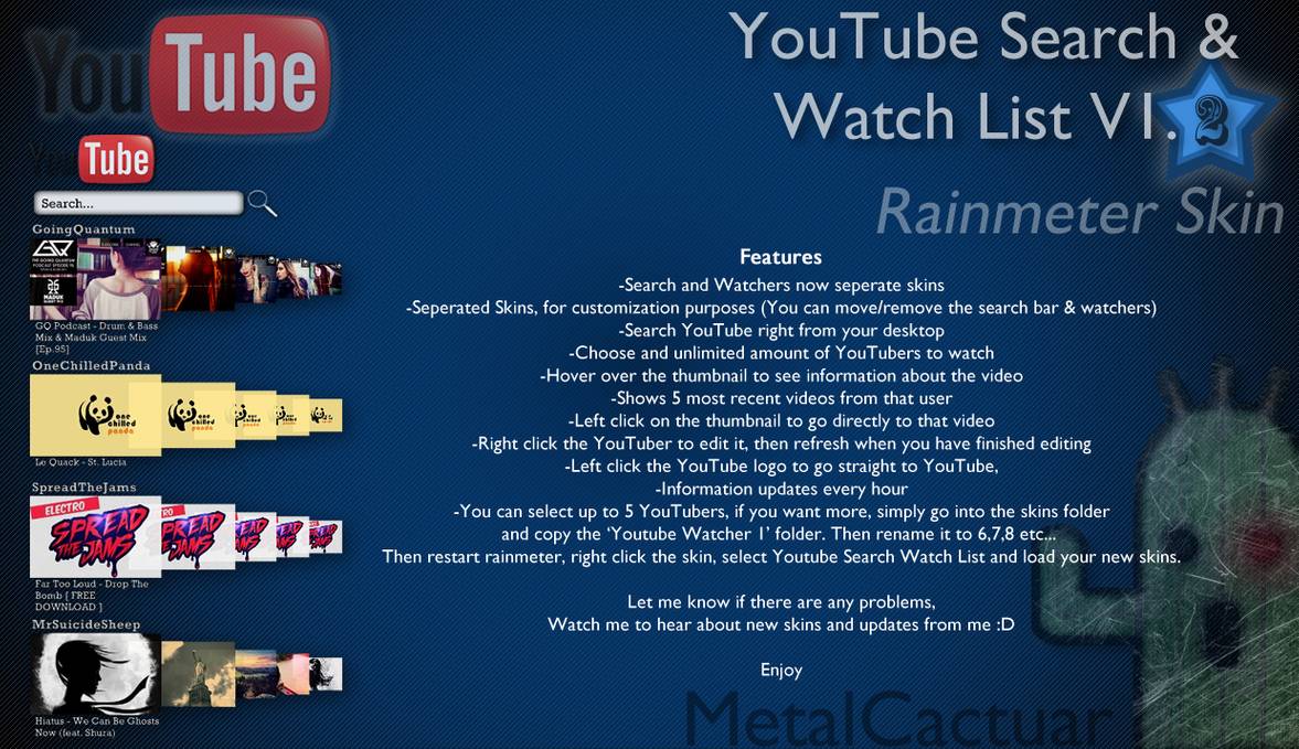 rainmeter youtube music player